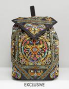 Reclaimed Vintage Ornate Embroidered Backpack - Multi