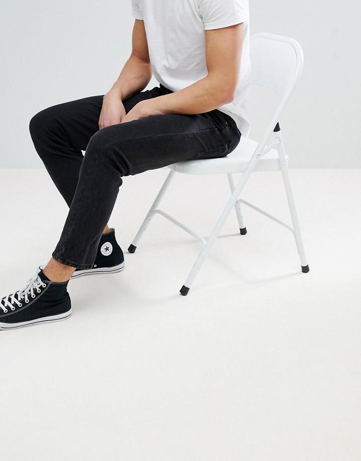 Asos Skinny Twisted Seam Jeans In Black - Black