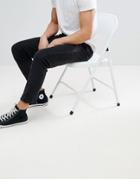 Asos Skinny Twisted Seam Jeans In Black - Black