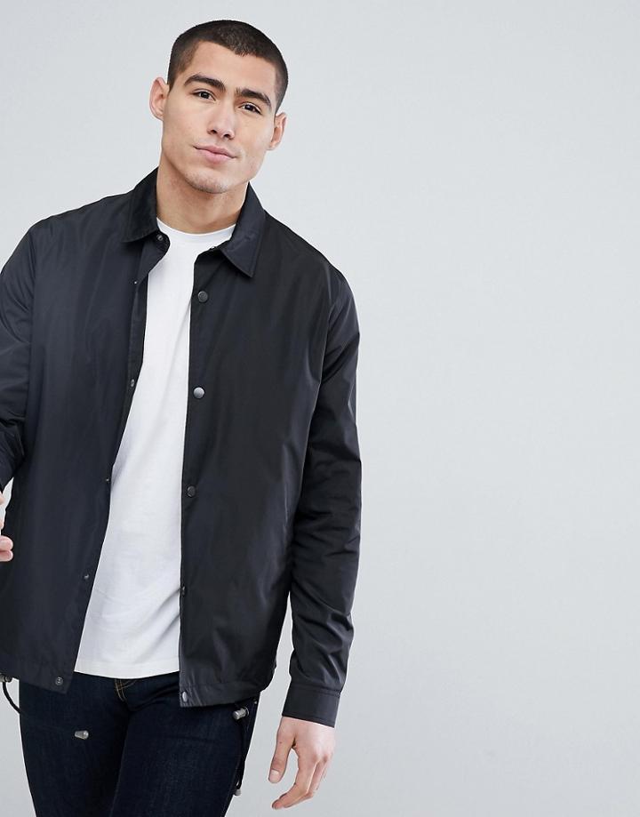 Asos Design Coach Jacket In Black - Black