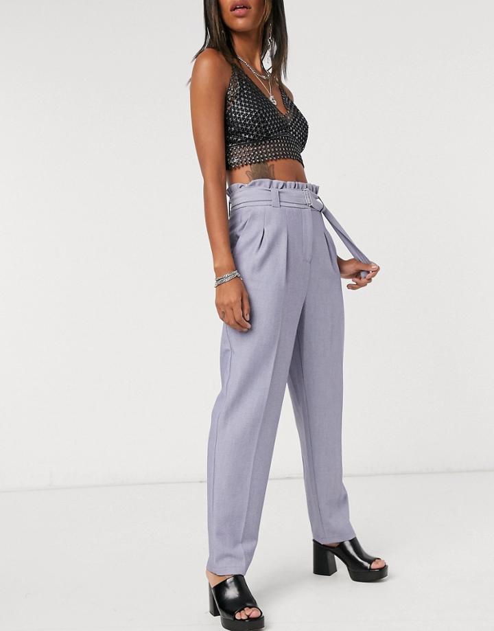 Topshop Peg Pants In Blue-blues