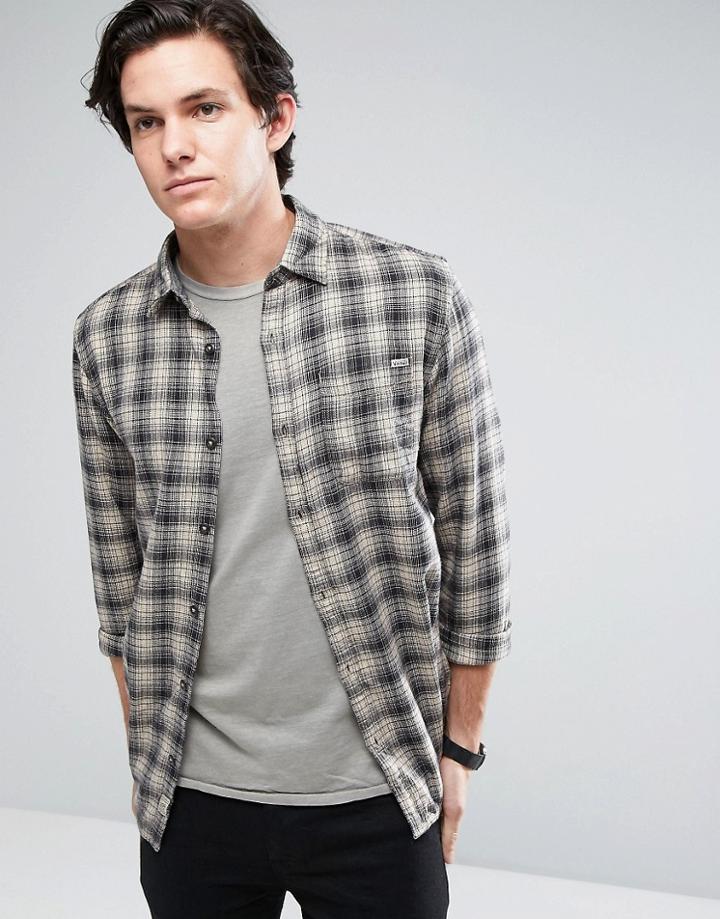 Jack & Jones Vintage Checked Shirt In Regular Fit - Beige