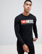 Diesel T-just-ls-division Logo Long Sleeve T-shirt - Black