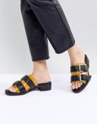 Asos White Marigold Leather Chunky Sandals-multi