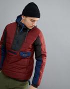 Columbia Norwester Anorak Hooded In Red/navy - Red