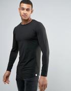 Jack & Jones Core Muscle Fit Long Sleeve T-shirt - Black