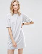 Asos Lightweight Sweat T-shirt Dress - Gray