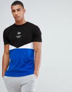 Hype T-shirt With Blue Chevron Color Block - Blue