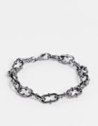 Wftw Raised Ridge Link Chain Bracelet In Gunmetal-black