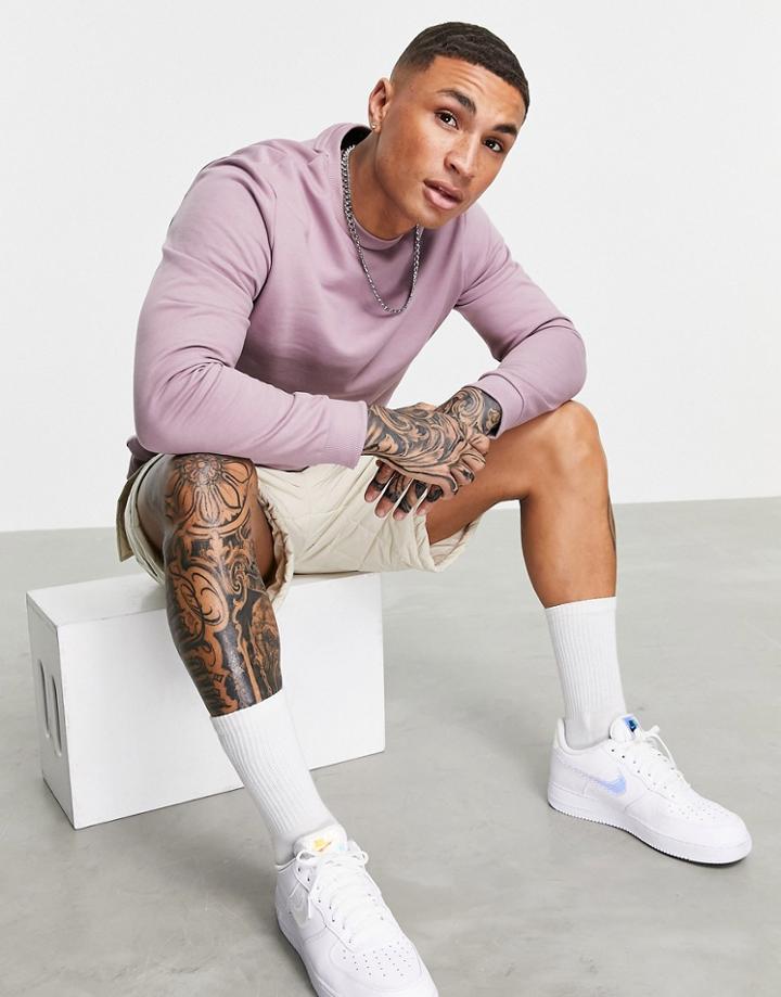 Asos Design Organic Sweatshirt In Purple