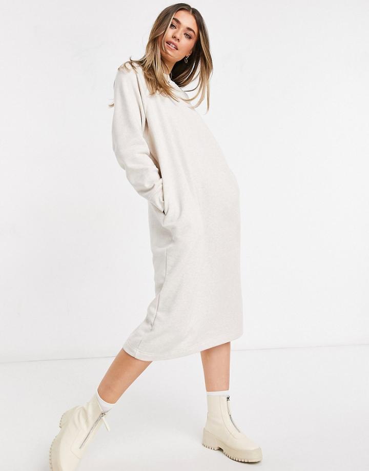 Monki Ida Organic Blend Cotton Midi Sweat Dress In Gray-grey