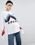 Asos Ultimate T-shirt With Long Sleeve With Sports Logo Print - Multi
