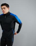 Asos 4505 Muscle Track Top In 4 Way Stretch Jersey - Black