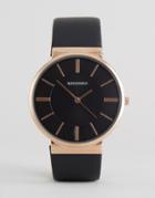 Sekonda Black Leather Watch With Rose Gold Dial Exclusive To Asos - Black