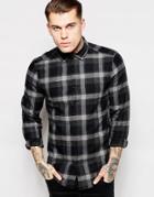 Asos Shirt In Check With Warm Handfeel - Gray