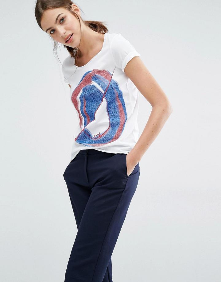 Boss Orange Circle Print T- Shirt - White