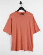 Asos Design Organic Oversized T-shirt In Orange