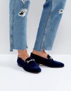 Tommy Hilfiger Velvet Loafer With Star Snaffle - Navy