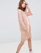 Asos Lounge Dress With V Neck And Pockets - Pink
