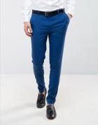 Asos Wedding Super Skinny Smart Pants In Blue - Blue