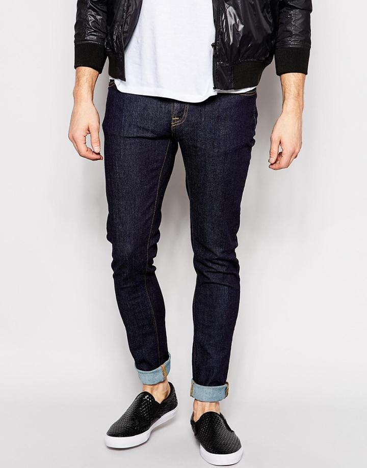 Nudie Jeans Skinny Lin Stretch Fit Rinsed Open Orange - Rinsed Open Orange