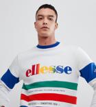 Ellesse Color Block Paneled Sweatshirt In White - White