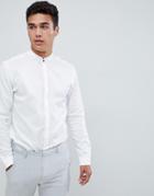 Jack & Jones Premium Smart Shirt With Formal Stand Collar - White