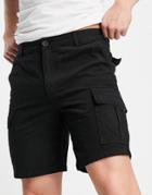 New Look Slim Fit Cargo Shorts In Black