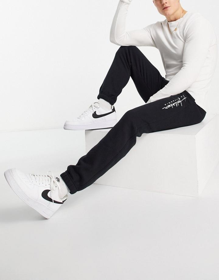 Hollister Sweatpants In Black With Side Script Logo