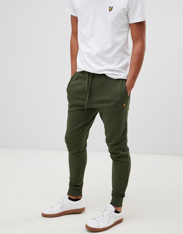 Lyle & Scott Skinny Logo Joggers In Green - Green