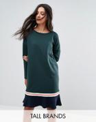 Noisy May Tall Frill Hem Sweater Dress - Green
