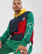 Karl Kani Og Block Hoodie With Sleeve Print In Navy/red