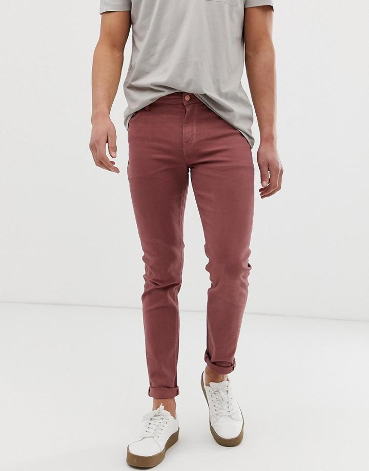 Asos Design Skinny Jeans In Dusky Pink - Pink