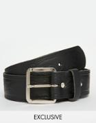 Reclaimed Vintage Belt With Geo Design - Black