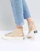 Converse Chuck '70 Metallic Hi Sneakers In Gold
