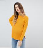 Asos Maternity Ultimate Chunky Sweater With Crew Neck - Yellow