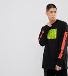 Puma Graphic Long Sleeve T-shirt With Arm Print In Black Exclusive To Asos - Black
