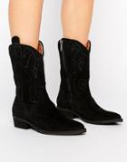 Selected Femme Alicia Suede Boot - Black