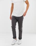 Esprit Casual 5 Pocket Straight Fit Twill Pants In Dark Gray
