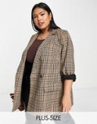Madewell Plus Oversized Double Breasted Blazer In Plaid-multi