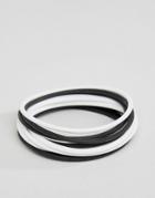 Asos Rubber Bracelet Pack In Black And White - Multi