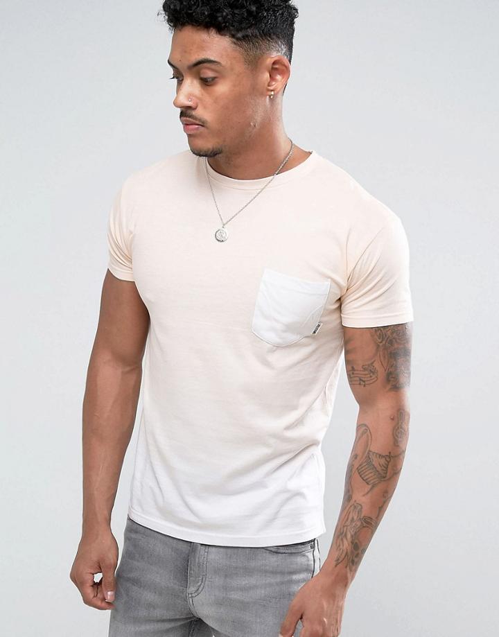 Soul Star Tie Dye Pocket T-shirt - Tan