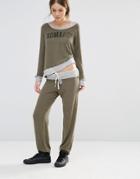 Sundry Contrast Band Sweatpants - Olive