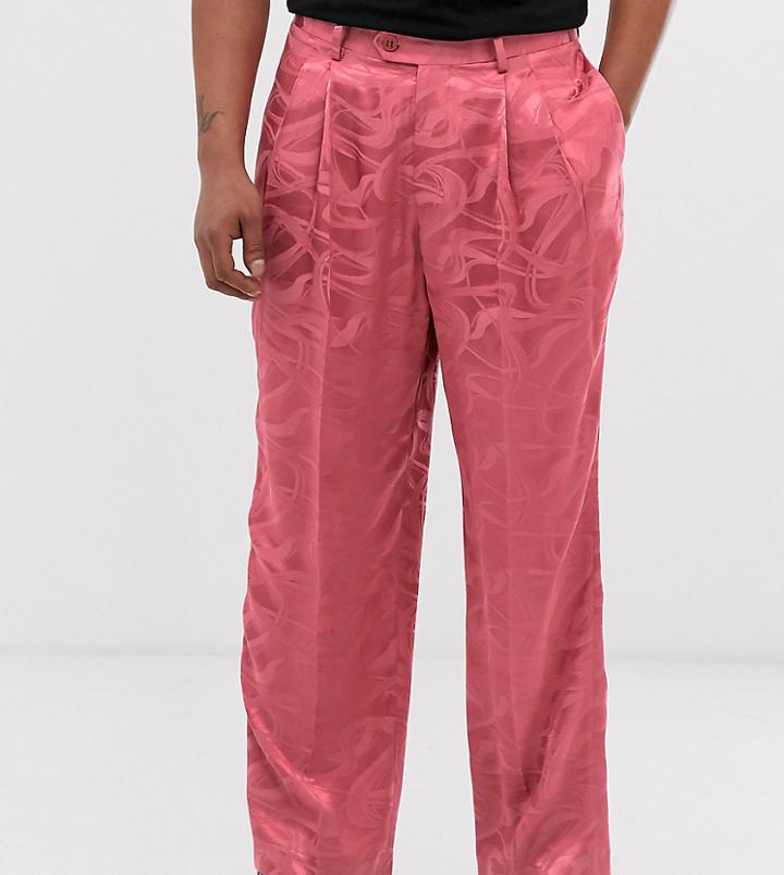 Heart & Dagger Wide Leg Pants In Pink Texture