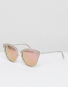 Quay Australia Every Little Thing Cat Eye Sunglasses In Silver/pink - Silver