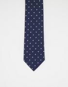 French Connection Dotted Bow Tie In Navy