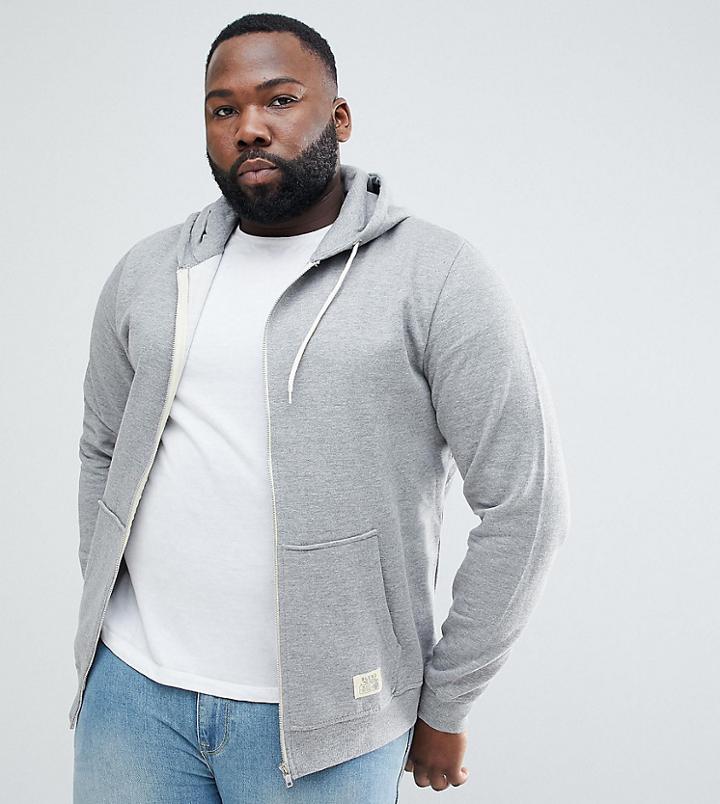 Blend Plus Zipthru Hoodie In Gray Melange - Gray