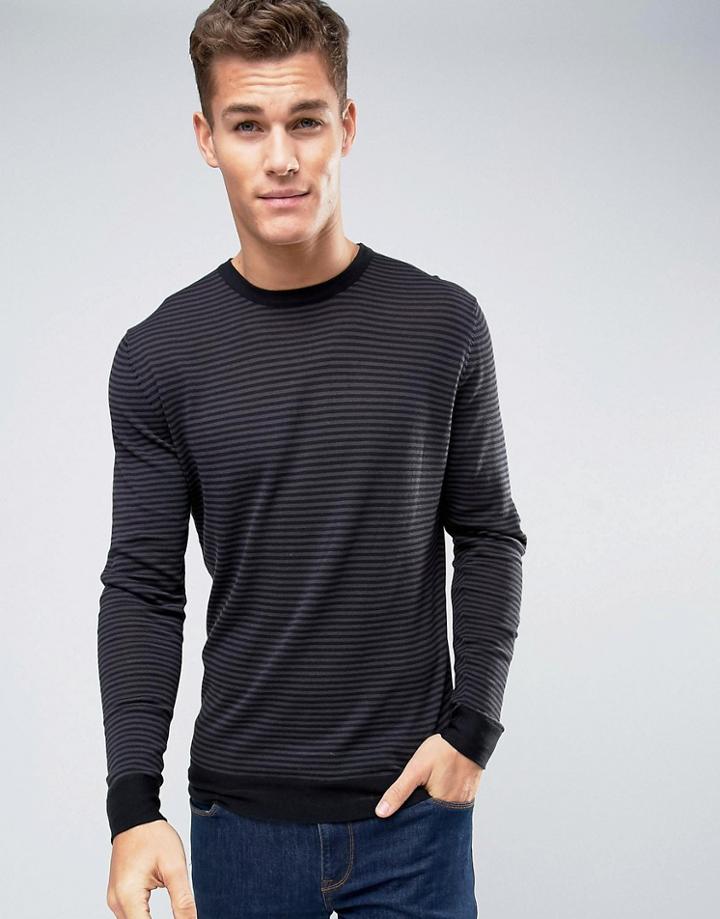 Jack & Jones Premium Sweater In Stripe - White