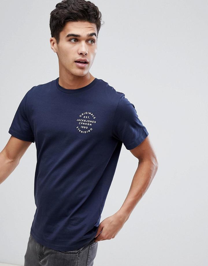Jack & Jones Originals T-shirt With Chest Branding - Black