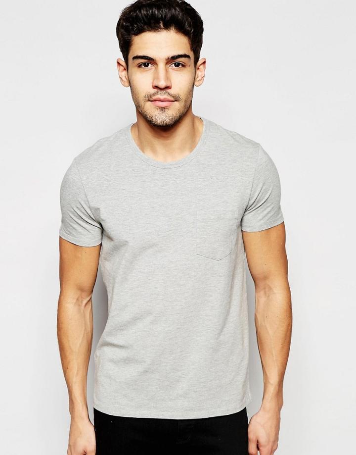 Selected Homme Stretch T-shirt - Light Gray Marl